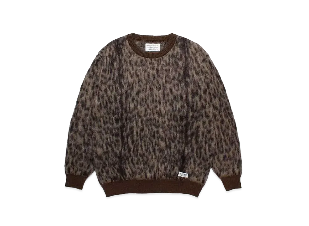 WACKO MARIA Mohair Knit Jacquard Sweater "Beige"