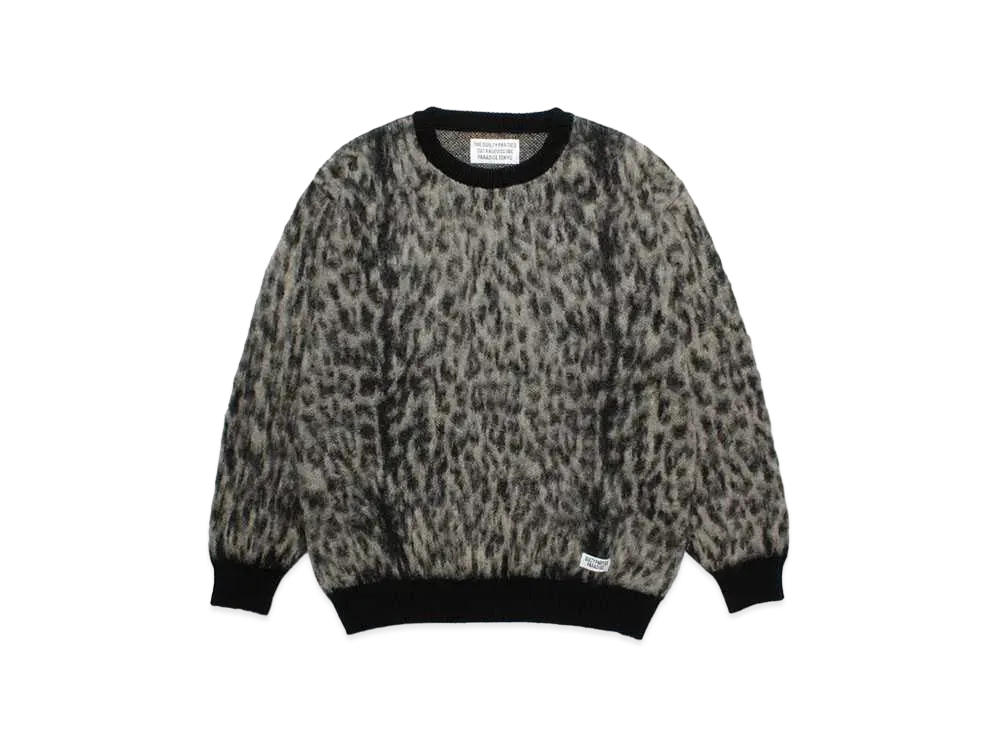 WACKO MARIA Mohair Knit Jacquard Sweater "Gray"