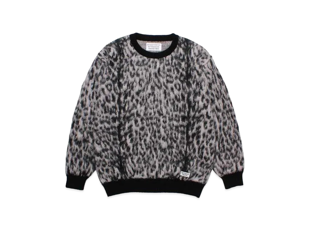 WACKO MARIA Mohair Knit Jacquard Sweater "Pink"