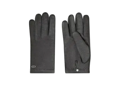 Dior CD ICON Gloves Dior Grained Leather "Black"