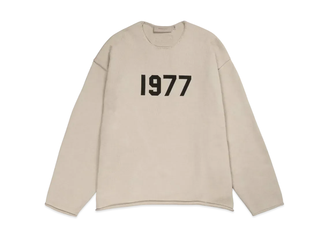 FEAR OF GOD ESSENTIALS 1977 RAW EDGE SWEATER "Wheat"