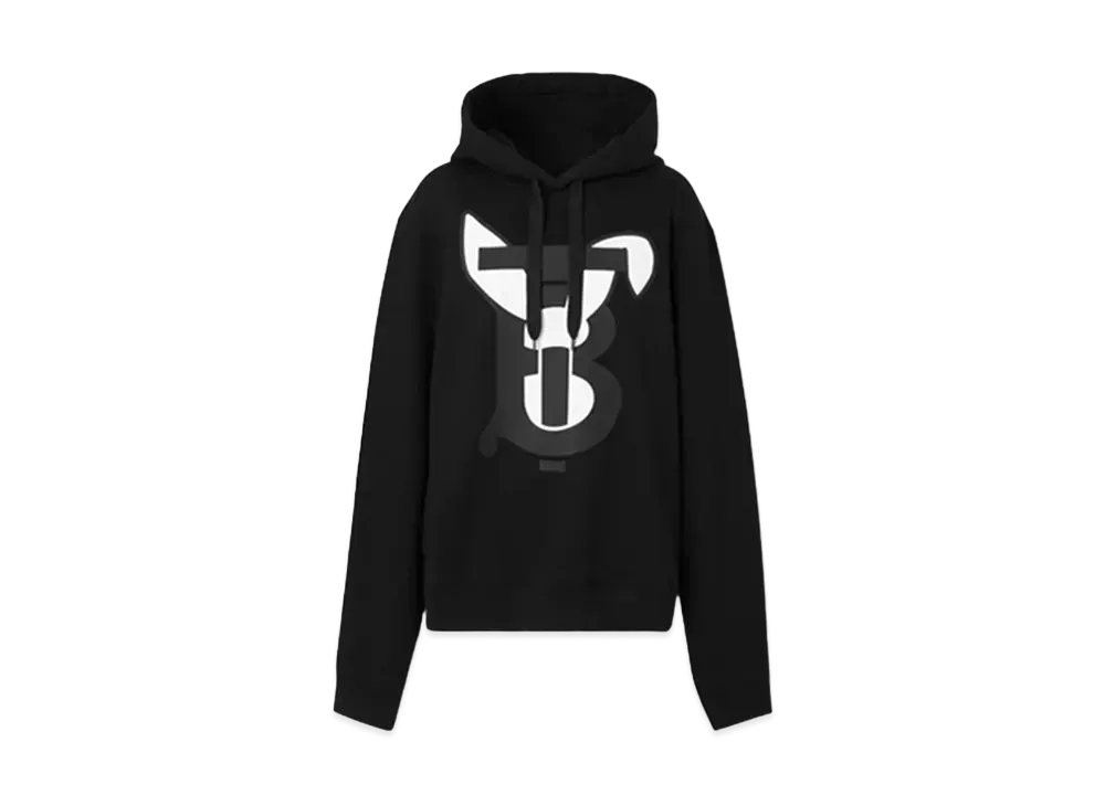 Burberry Rabbit Print Cotton Hoodie "Black"