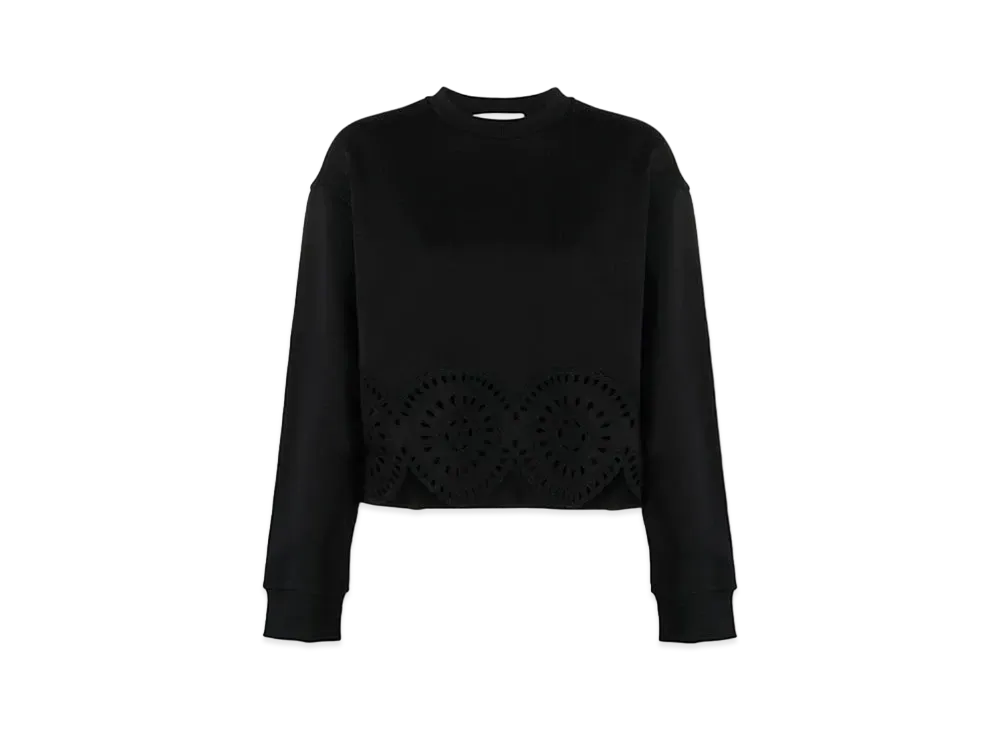 STELLA McCARTNEY Broderie Anglaise Jersey Sweatshirt "Black"