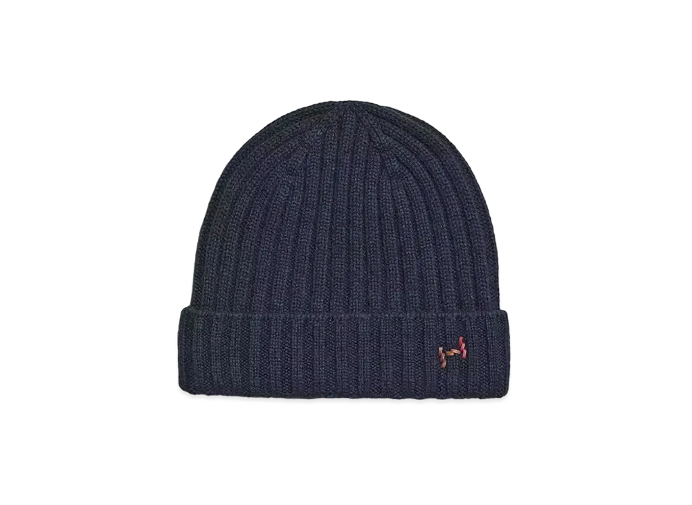 Hermes H Torsade Cuir Beanie "Marine"