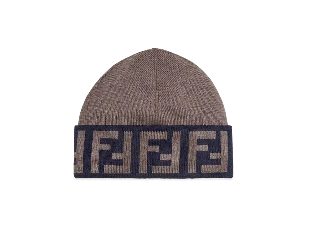 FENDI Beanie Wool Hat "Brown"