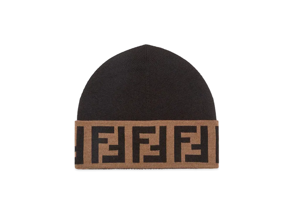 FENDI Beanie Wool Hat "Black"