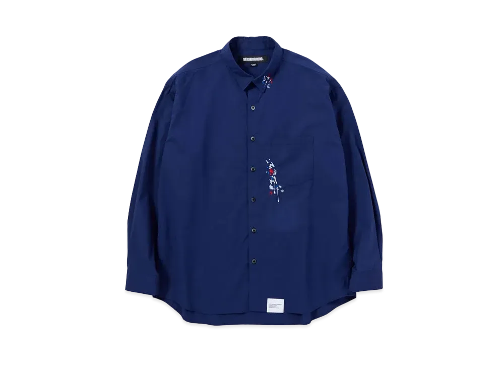 NEIGHBORHOOD Drip Embroidery Shirt LS "Navy"