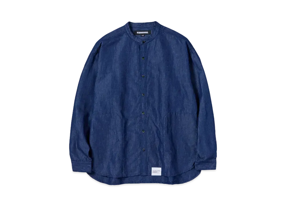 NEIGHBORHOOD Bandcollar Shirt LS "Indigo"