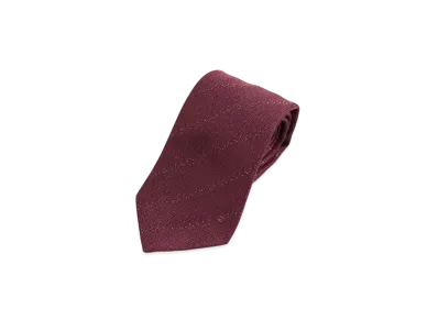 CHANEL Coco Mark Stripe Tie "Bordeaux"