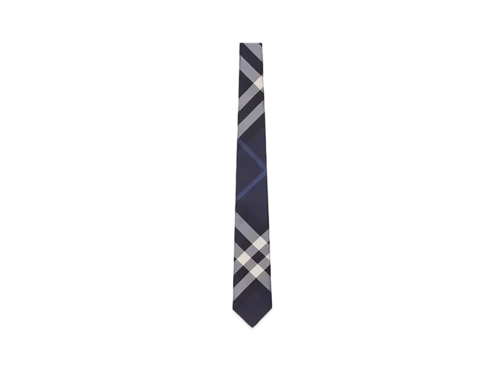 Burberry Classic Cut Check Silk Tie "Navy"