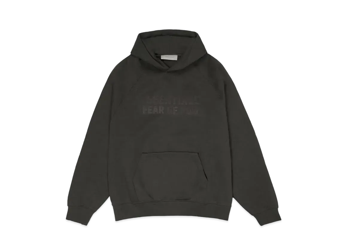 FEAR OF GOD ESSENTIALS Hoodie (Felt Logo) "Off Black"