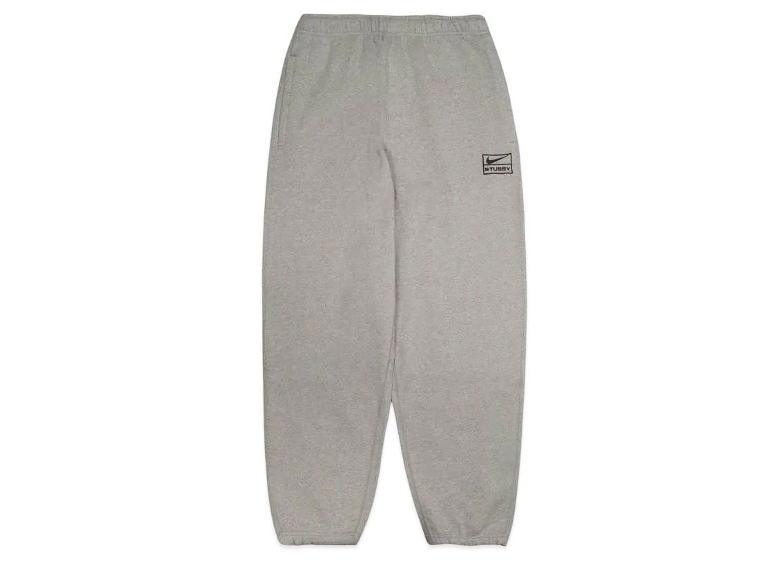 Stussy x Nike Fleece Pants (US Size) "Grey" DO9340-063