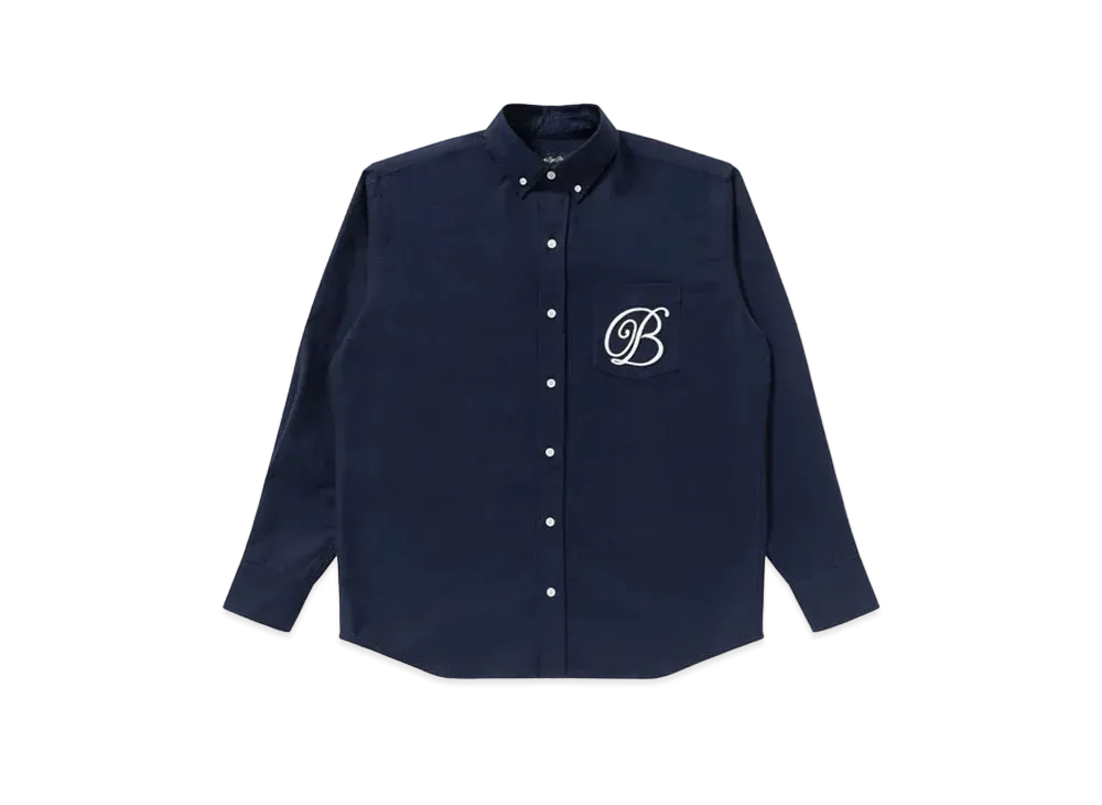 Black Eye Patch B Emblem Oxford Shirt "Navy"