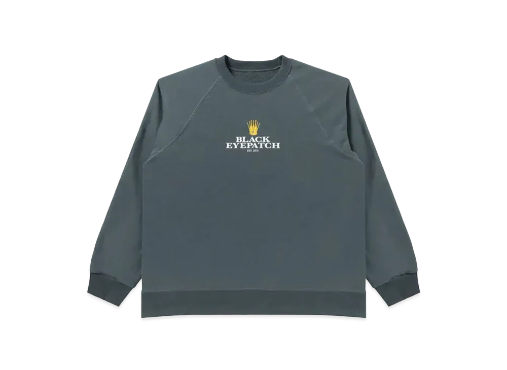 Black Eye Patch Royal Crown Logo Crew Sweat "Dark Green"