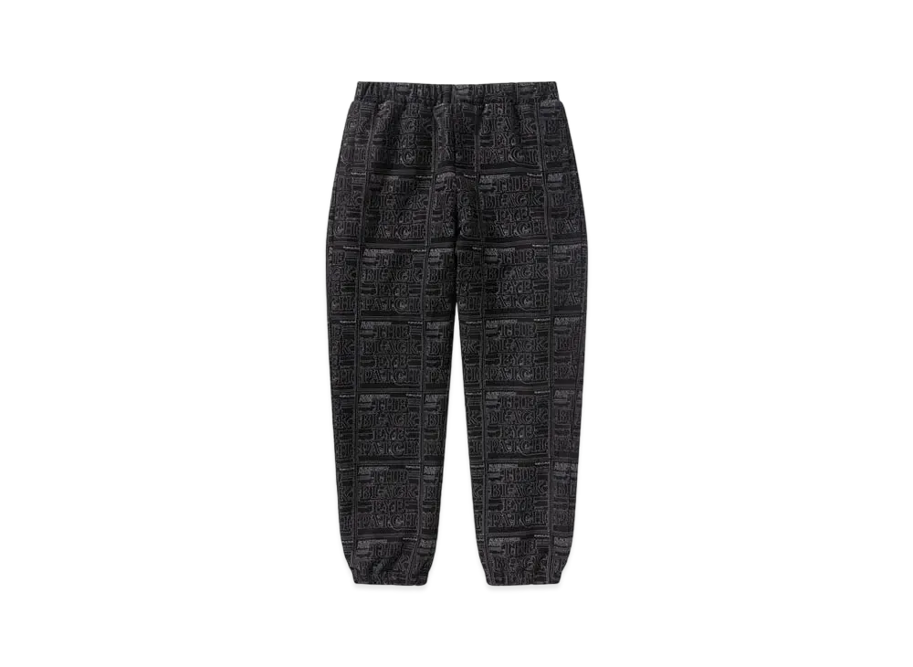 Black Eye Patch Priority Label Fake Suede Track Pants "Black"