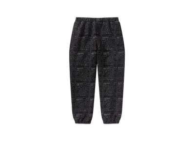 Black Eye Patch Priority Label Fake Suede Track Pants "Black"