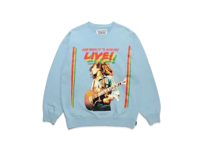 WACKO MARIA Bob Marley / Middle Weight Sweat Shirt "Light Blue"