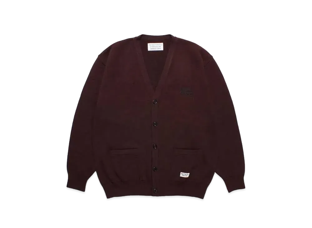 WACKO MARIA Classic Knit Cardigan "Burgundy"