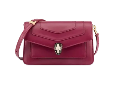 BVLGARI Serpenti Forever East-West Shoulder Bag "Anemone Spinel Pinkish Red"