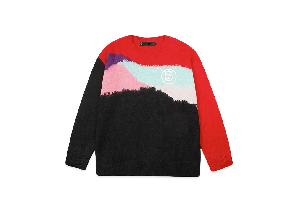 A GOOD BAD INFLUENCE MULTI COLOR MOHAIR KNIT SWEATER "BLACK"