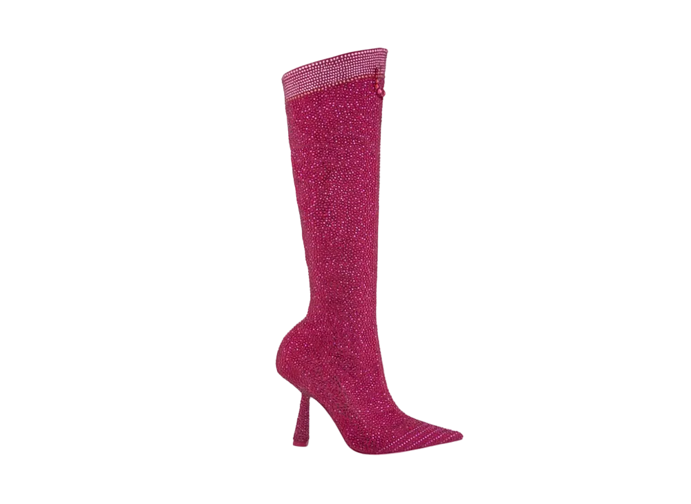 Jimmy Choo x Pretty Guardian Sailor Moon Crystal Boot 100 Mix Stretch Jersey Boots With Crystals Limited Edition "Pink"