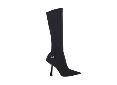 Jimmy Choo x Pretty Guardian Sailor Moon Luna Boot 100 Stretch Mesh Knee-High Boots "Black"