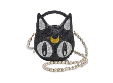 Jimmy Choo x Pretty Guardian Sailor Moon Crystals Luna Minaudiere Clutch Plexi With Pearl Strap "Black"