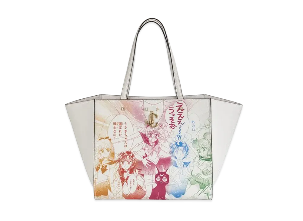 Jimmy Choo x Pretty Guardian Sailor Moon Sailor Guardians Varenne Tote Bag Manga Printed PU Leather "Rainbow"