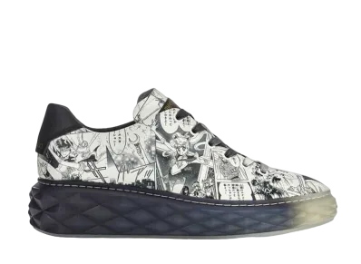 Jimmy Choo Collage Diamond Light Maxi Manga Printed Leather Low-Cut Sneaker "Monochrome"