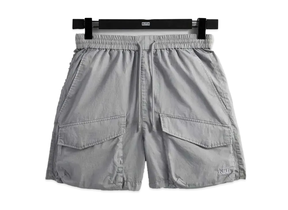 Kith Washed Cotton Boreum Cargo Pocket Short "Light Indigo"