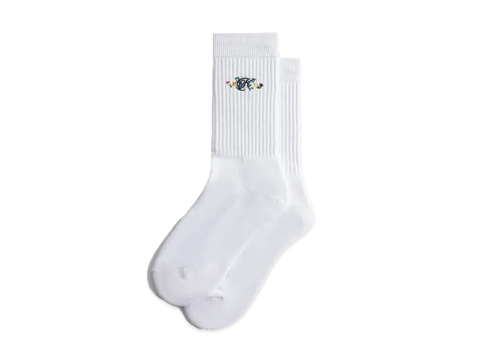 Kith Floral Script K Socks "White"