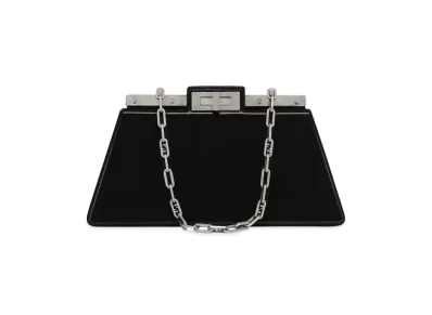 FENDI Peekaboo Cut Medium Leather Bag "Black"