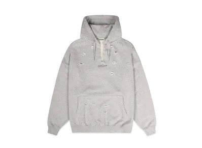 9090 Damage Logo Hoodie "Heather gray"
