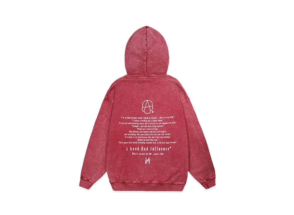 A GOOD BAD INFLUENCE THE ORIGINAL ANARCHY SKULL LOGO HOODIE "RED"