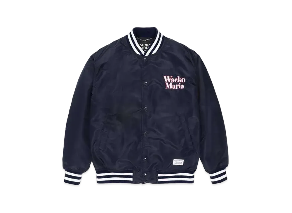 WACKO MARIA Nylon Varsity Jacket "Navy"