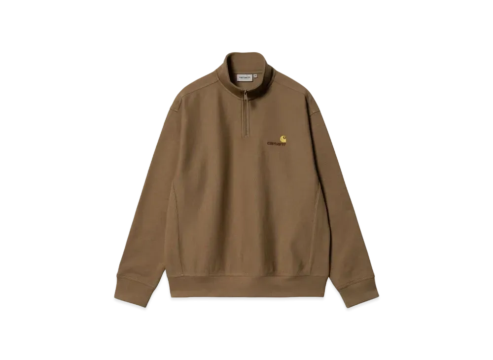 カーハート ハーフ ジップ アメリカン スクリプト スウェットシャツ "バッファロー"