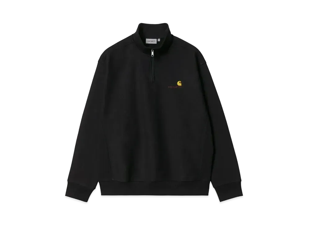 Carhartt Half Zip American Script Sweatshirt "Black"