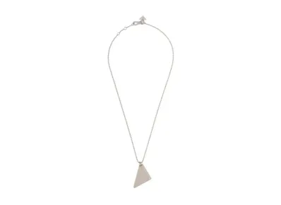 PRADA Symbole Pendant Necklace "Silver"