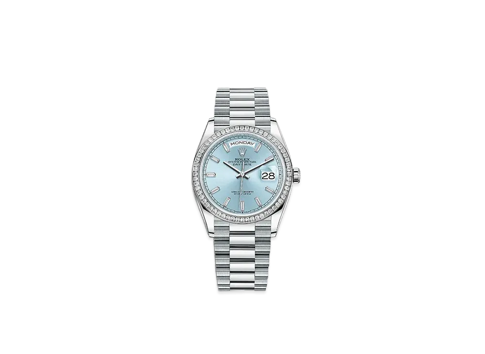 ROLEX Day-Date 36 Ice Blue Dial 128396TBR