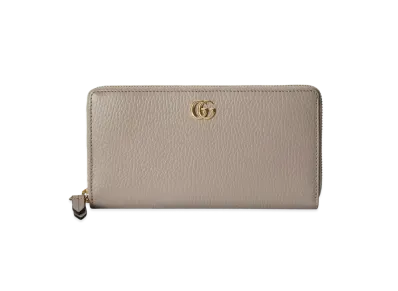 GUCCI GG Marmont Zip Around Wallet "Beige/Light Yellow"