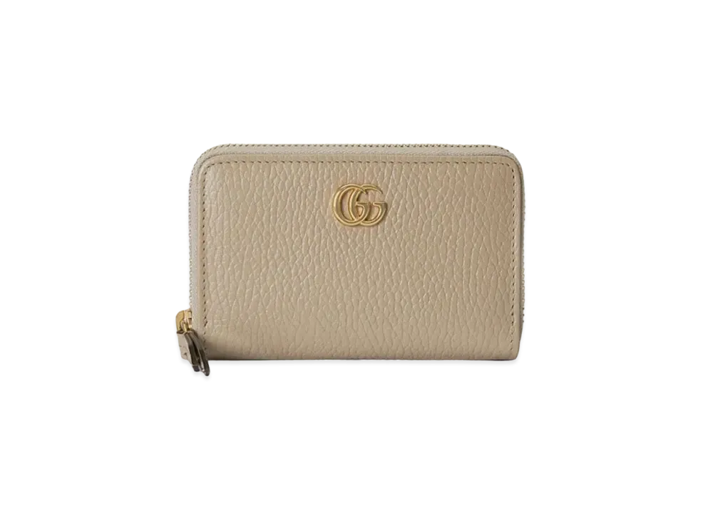 GUCCI GG Marmont Zip Around Wallet "Beige/Light Yellow"