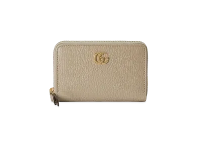 GUCCI GG Marmont Zip Around Wallet "Beige/Light Yellow"