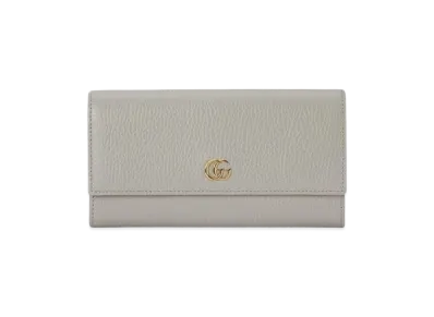 GUCCI GG Marmont Continental Wallet "Light Grey/Light Pink"