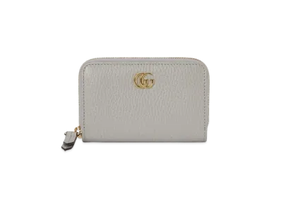 GUCCI GG Marmont Zip Around Wallet "Light Grey/Light Pink"