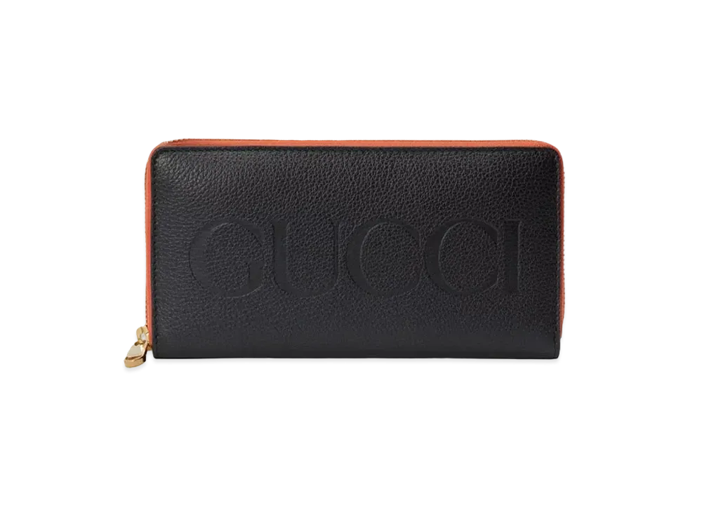 グッチ ロゴ ジップアラウンドウォレット 日本限定 "ブラック/ダークオレンジ" 658691 0AAAZ 1198