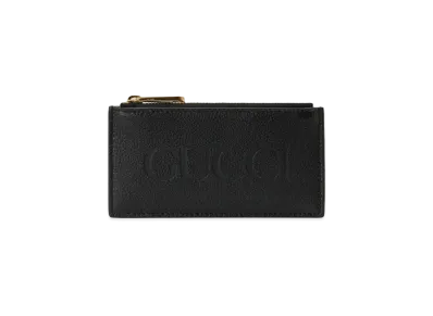 GUCCI Zip Card Case With Gucci Logo Japan Exclusive "Black/Yellow"