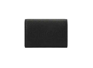 GUCCI Card Case Wallet With Gucci Logo Japan Exclusive "Black/Light Blue"