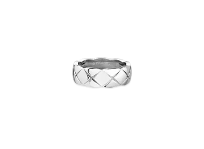 CHANEL Coco Crush Ring Quilted Motif Small Version 18K "White Gold"