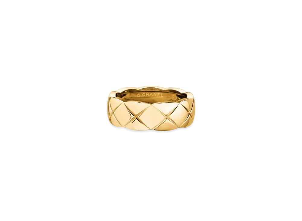 CHANEL Coco Crush Ring Quilted Motif Small Version 18K "Yellow Gold"