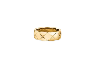CHANEL Coco Crush Ring Quilted Motif Small Version 18K "Yellow Gold"